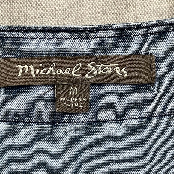 MICHEAL STARS / Blue Chambray 3/4 Sleeve Dress Size M - Picture 3 of 9